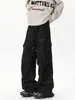 Pantalones de Paracaidista con Bolsillo de Solapa Estilo Americano para Hombre Otoño Nuevo Pantalones Cargo de Doble Pinza para Pareja Pantalones de Pana Mármol Talla Grande