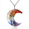 Collar con Colgante de Árbol de la Vida de Luna de Piedra Semipreciosa de Cristal Natural AliExpress Joyería de Comercio Exterior de Cristal Envuelto Joyería