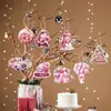 Nuevo producto transfronterizo: Adorno colgante de decoración navideña rosa, Colgante para decoración de árbol de Navidad, Etiqueta de regalo de Navidad