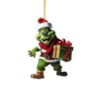Decoração de Natal Ins de Fronteira Pingente Grinch Acrílico Transparente Árvore de Natal Decoração Plana Enfeite Pendurado