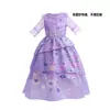 Novo vestido para meninas série Casa Mágica infantil roxo isabella vestido de princesa isabella