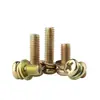 Tornillo Clavo Galvanizado de Cabeza Redonda Cruzada de Tres Piezas Cabeza de Rollo con Arandela Plana Arandela de Resorte Combinación de Pernos Tornillos con Arandelas M3M4M5