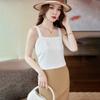 2024 Nova chegada Camisole Mulheres cinta larga ombro assimétrica V-neck base camisa antirreflexo elegante Interior Plus Size