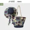 Conjunto de Bolsas de Moda Estilo Vacaciones en la Playa, Sombrero de Sol Plegable de Paja de Ala Ancha, Bolso de Mano de Gran Capacidad
