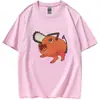 Camiseta Casual de Manga Corta para Mujer Chainsaw Man Verano