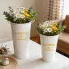 Cubo de Flores de Hierro Estilo Americano, Cubo para Arreglos Florales de Floristería, Cubo Decorativo de Arte en Hierro para Uso Doméstico, Cubo de Pie Decorativo para Flores Secas, Cubo Creativo Despertar Floral