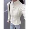 Cardigan de Polar con Hueso de Pescado Adelgazante Ollie para Mujer, Sudadera con Capucha y Cremallera de Cuello Alto, Ropa Exterior Versátil, Top Cálido de Polar que Favorece la Figura