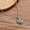 Collar de turquesa con forma de corazón europeo y americano, colgante de corazón de melocotón DIY, regalo para enamorados, joyería, suministro transfronterizo en stock al por mayor