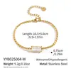 Explosões europeias e americanas pulseira de diamante quadrado joias de zircônia de aço inoxidável de alta qualidade de luxo leve joias da moda para mulheres atacado