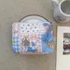 Bolsa Cosmética Linda Azul Caricatura Mini Billetera Algodón Puro Bolsa Pequeña de Tela Auriculares Lápiz Labial Bolsa de Almacenamiento Portátil