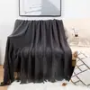 Manta de sofá de estilo nórdico manta para siesta en la oficina manta tejida de lana con borlas casual para aire acondicionado manta pequeña