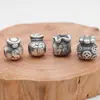 Plata de pie s999 3D duro cuentas de transferencia de plata bolsa de dinero de la suerte cuentas material de cuentas hecho a mano DIY accesorios para pulseras