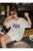 [En Stock] Camiseta de Manga Corta con Estampado de Letras VC para Mujer, Nuevo Diseño de Verano, Top Único Holgado para Mujer