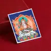 Pintura Thangka Personalizada de Areia Grossa Cinábrio Pintada à Mão Coração Oito Santos Padroeiros Moinho Giratório Carneiro Passado e Presente Mahakala