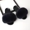 Sapatos de Pelo de Raposa Real Europeus e Americanos para Comércio Exterior Femininos Verão Pelo de Pele Chinelos Sandálias Baixas Pelo de Guaxinim