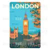 Putian Pintura de Paisaje de Metal para Colgar en la Pared Estilo Americano Decoración de Pared Adornos para Colgar en la Pared Decoración de Pared para el Hogar Coloridos Venta Directa
