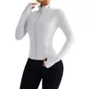 Chamarra de Yoga con Cierre para Mujer Corte Ajustado Manga Larga Secado Rápido Abrigo Deportivo Fitness Moldeador Protección Solar Superior Ropa de Entrenamiento de Secado Rápido