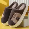 Pantuflas de algodón con suela gruesa para mujer otoño e invierno hogar lindo conejo de peluche cómodas cálidas suela suave antideslizantes pantuflas de pareja para hombre