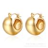 Moda Europeia e Americana Brincos de Aço Titânio de Alta Qualidade Luxo Acessível Estilo Ins Feminino Aço Inoxidável Brincos Assimétricos de Ouro 18K