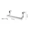 Puerta de gabinete multiusos para cocina y baño, toallero de acero inoxidable, toallero sin perforaciones, almacenamiento, toallero engrosado de una sola barra
