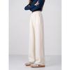 Pantalones de pana gruesa con forro polar para otoño e invierno, pierna ancha, cintura alta, sueltos, de pana fina, forma de campana, drapeados, rectos, largos