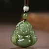 Material externo alta imitação Jade Hetian de Xinjiang Buda Maitreya pingente senhoras Buda Buda Buda Buda Risonho pingente de jade pingente atacado