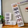 Caja de Zapatos Transparente Simple Transfronteriza Caja de Almacenamiento Plegable sin Instalación Zapatero Multicapa Armario de Almacenamiento de Zapatos de Plástico Fabricante