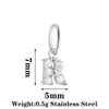 Nuevo Colgante de Acero Inoxidable Letra Zirconia Venta Caliente Accesorios para Collares Pendientes DIY 26 Dijes de Letras Inglesas A-Z