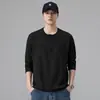Camisa base versátil cálida de alta elasticidad, color liso, manga larga, cuello semialto autocalentable para hombre, otoño e invierno 2026