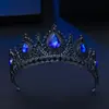 Comercio Exterior Exportación Más Vendido Set de Pendientes Corona de Novia Tiara Diadema Azul Princesa Elsa para Mujer Elegante