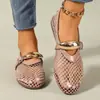 Sandalias de Malla Transpirable de Suela Suave de Talla Grande Transfronterizas para Mujer, Zapatos Nuevos de Malla Hueca Planos, Zapatos Mary Jane, Artículos de Venta Caliente Transfronterizos