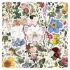 50 Hojas/Pegatinas Creativas de Mariposa Floral para Acuarela para Fundas de Teléfono, Diarios, Laptops, Pegatinas de Decoración DIY al por Mayor