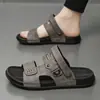 Sandalias para Hombre 2026 Verano Nueva Moda Antideslizantes Suela Suave Sandalias sin Cierre para Papá Doble Uso Chanclas de Playa