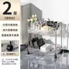 Estante de almacenamiento de carrito pequeño transparente de fábrica personalizado, estante de almacenamiento de plástico móvil, estante de almacenamiento de acrílico para cocina y baño