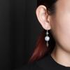 Brincos Retro Temperamento Ruyi Redondos Vazados de Pérola de Água Doce Prata de Lei S925 Yuebao Jewelry Moda e Mais Fáceis de Combinar