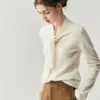 Suéter de Cachemir de Color Puro para Mujer, Diseño Elegante con Cinta, Top de Lana Tejido con Cuello en V, Diseñado para Otoño e Invierno