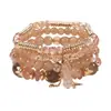 Pulseira Conjunto Boêmia Mais Vendida Transfronteiriça Europeia e Americana Pulseira com Franja de Cristal Multicamadas Pulseira de Contas Moda Feminina