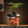Decoração Criativa de Água Corrente Sala de Estar Mesa de Escritório Peixe de Vidro da Sorte Aquário Circulante Presente Chinês de Inauguração