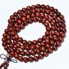 Pulseira pequena de madeira Rosewood africana antiga, folha pequena, contas de sândalo vermelho da Zâmbia, 108 contas, como rosewood indiano