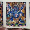 Thangka Pintado à Mão de Mahakala de Hotong, Nepal, Xizang, Núcleo de Cartão 4*5