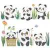 Nuevo LD64043 Panda Lindo de Dibujos Animados Decoración de Pared para Habitación Infantil Jardín de Infancia Pegatina de Pared DIY Autoadhesiva