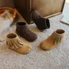 Botines de tobillo con flecos estilo coreano para niñas, nueva colección otoño/invierno, zapatos de bebé cómodos de suela blanda, zapatitos de princesa para niñas