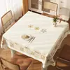 Estilo Pastoral Pequena Flor PVC Toalha de Mesa Impermeável, à Prova de Óleo, Resistente ao Calor, Patchwork Xadrez, Toalha de Mesa Retangular para Mesa de Jantar para Uso Doméstico