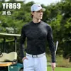 Pgm2026 Ropa de Golf para Hombre de Manga Larga Primavera y Verano Camiseta Base Ropa de Alta Elasticidad Ropa de Malla Transpirable Top