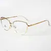 Nuevo negocio metal diamante ceja miopía marco de gafas moda viajero ojo de gato luz azul anti-reflejo plano