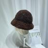 Gorro de lana tejido a crochet hecho a mano estilo celebridad de internet para hombre y mujer, de moda casual para otoño e invierno, tipo cubo, cálido, estilo pescador