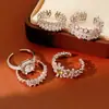Anillo Abierto Hueco con Forma de Flor Incrustada de Circonita, Anillo de Estilo Nicho de Alta Gama, Joyería de Mano Exquisita Elegante de Lujo Ligero Al por Mayor