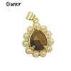 WT-JP359 colgante pequeño de amatista de color forma de gota retro de lujo ligero para joyería DIY de niñas