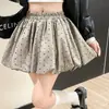 Falda de pétalos, nueva falda corta de lunares para mujer otoño 2026, falda de línea A de cintura alta, falda abullonada, falda midi, falda pantalón