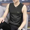 2026 Novo Colete Masculino de Verão Sem Mangas com Decote em V Absorvente de Suor Secagem Rápida Slim Fit Esportivo Fitness para Homens